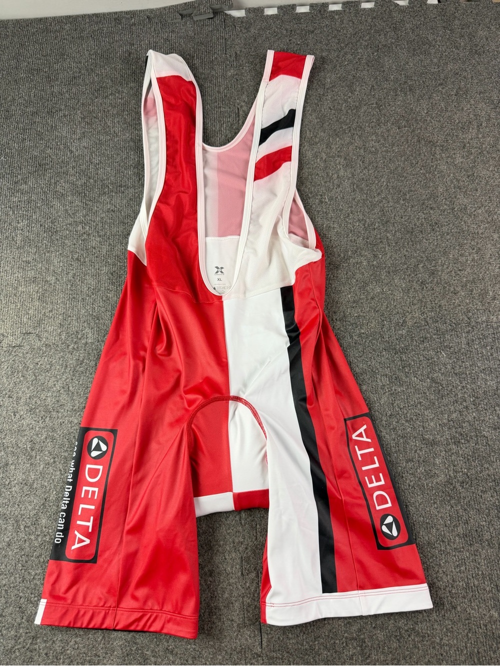 Sublimation X Mens Padded Cycling Bib Shorts Size XL Red/White NWOT